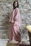 Arbi Gingham Peasant Smock Blouse Indian Red